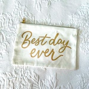 🔴 3 for $15 Best Day Ever Bridal Cosmetic Toiletry Makeup Bag